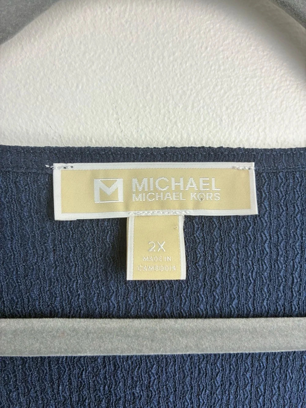 Michael Kors Wrap Style Top | Navy Blue | Buckle Detail - Picture 5 of 5